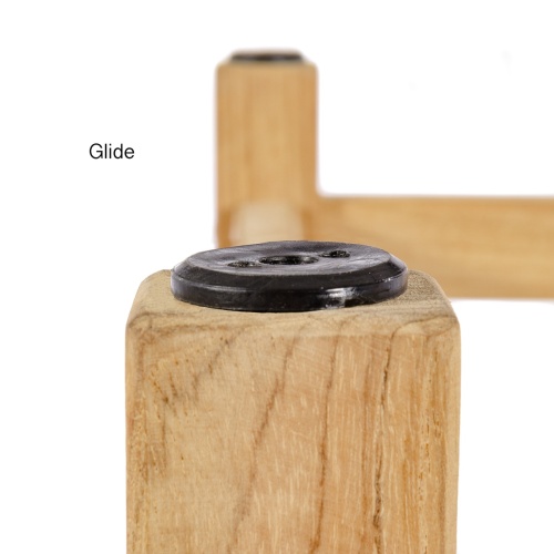 18800DP Maya Ottoman bottom leg showing closeup view of chair glide on white background