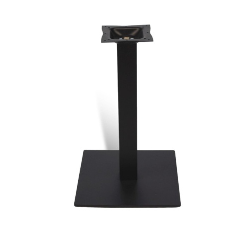 70695 Vogue Horizon dining height black metal pedestal table base side view on white background