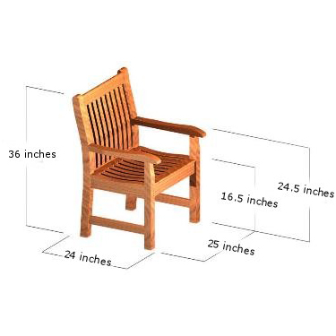 70002 Montserrat teak dining chair autocad side angled view on white background