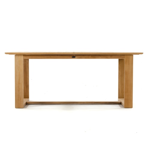70457 Horizon teak dining table side profile view showing on white background