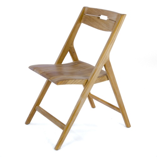 70528 Surf teak folding chair side angled view on white background