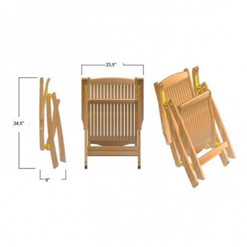 70796 Barbuda Teak Reclining Chairs autocad of reclined position on white background