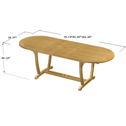 15504 Montserrat Extension Table autocad angled top side view extended position on white background
