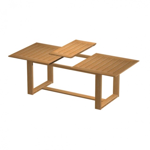 70457 Horizon teak dining table autocad angled side view on white background