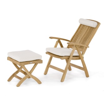 Teak Chair with Ottoman