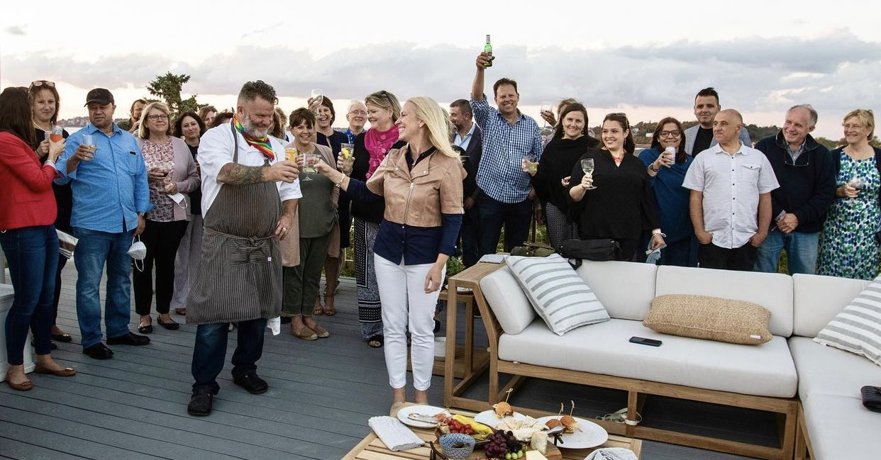 Maya collection atop a rooftop lounge area in New England courtesy of Home, Life, and Style