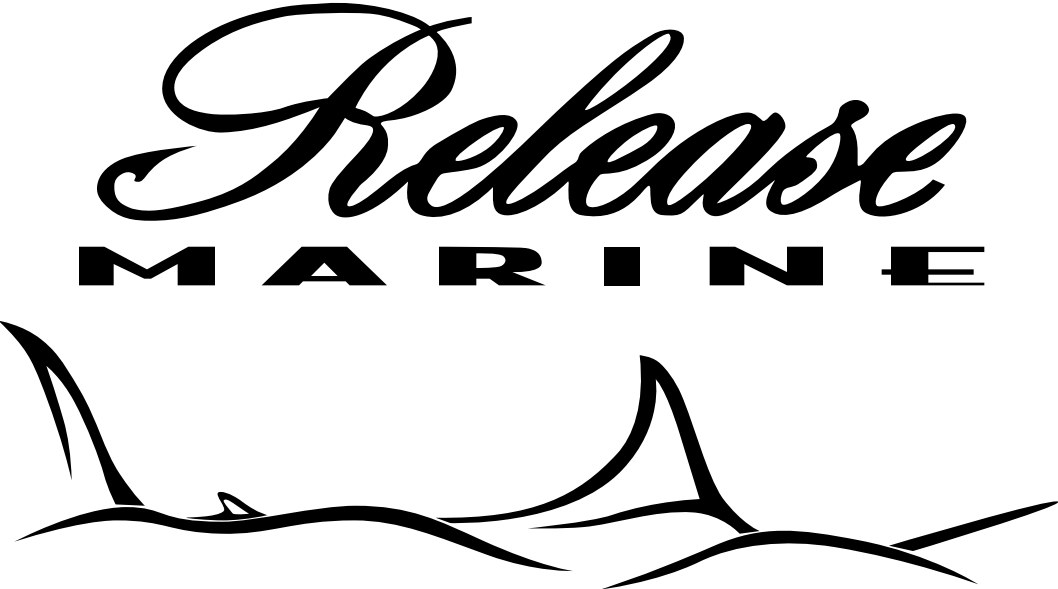 An image of Release Marine graphic logo on a white background