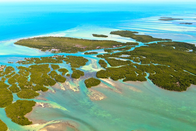  An aerial view of the Florida Keys.