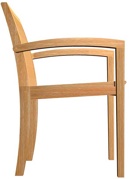 Teak Stackable Armchair - Picture F