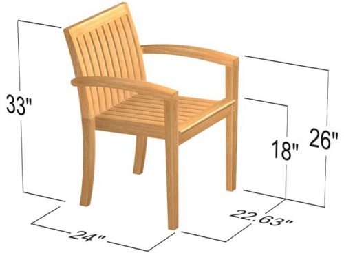 Teak Stackable Armchair - Picture I