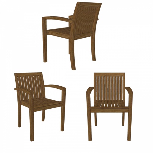 Teak Stackable Armchair - Picture J