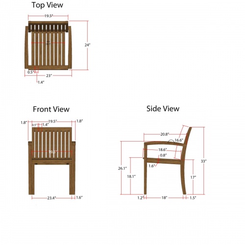 Teak Stackable Armchair - Picture K