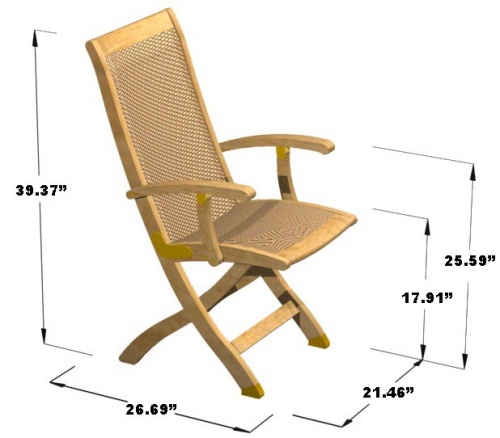 Bali Teak Folding armchair - Picture H