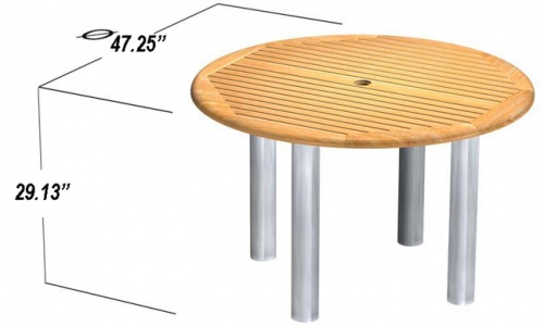 Westminster Teak 4 FT Round Gemini Table Clearance - Picture C