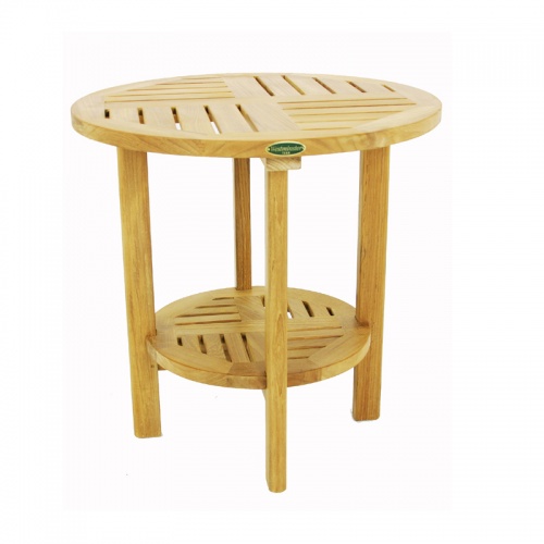 Display Model Teak Round End Side Table - Picture A
