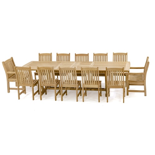 Veranda Rectangular Teak Extension Dining Table - Picture L