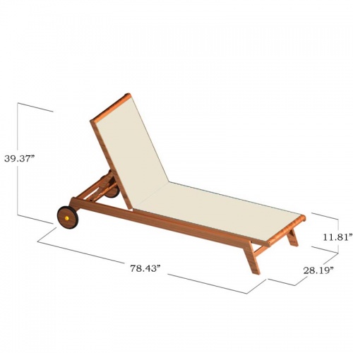 Closeout Item Teak Sunbrella Chaise Lounger - Picture E