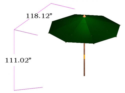 Teak Round Umbrella 10 ft - Picture G