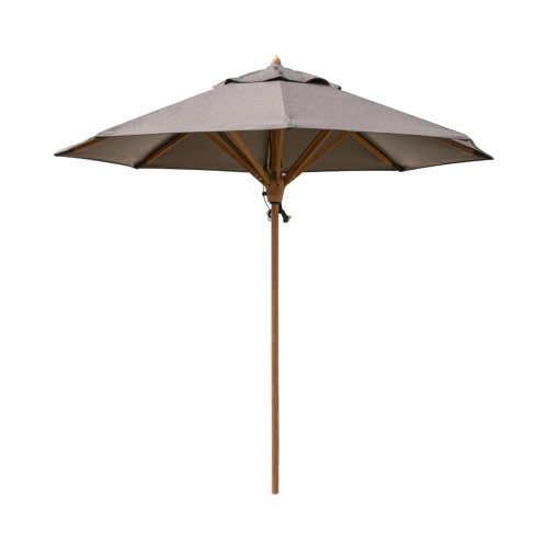 10 ft Dia Round Teak Aluminum Umbrella - Picture A
