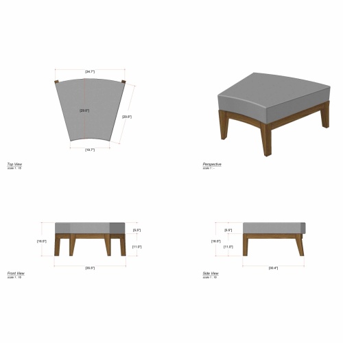 Kafelonia Backless Bench 1 Seater - Picture L