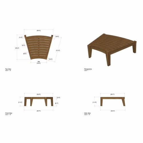 Kafelonia Backless Bench 1 Seater - Picture M