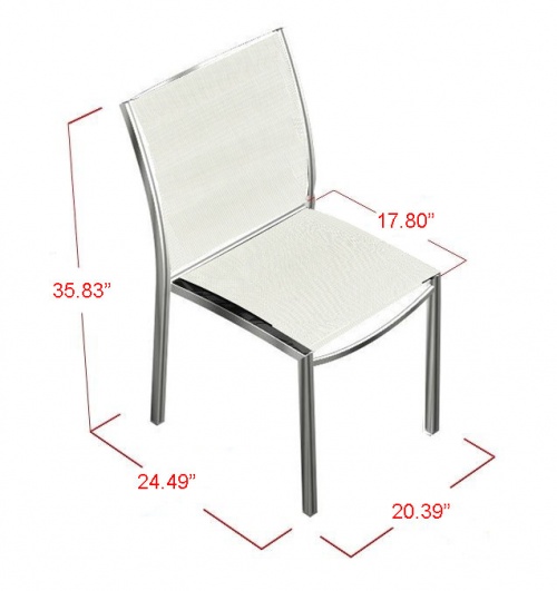 Stainless Steel Textilene Stacking Dining Chair - Picture E