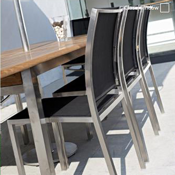 Stainless Steel Textilene Stacking Dining Chair - Picture B