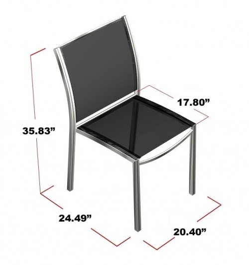 Stainless Steel Textilene Stacking Dining Chair - Picture D
