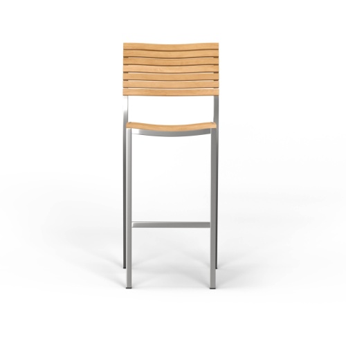 Vogue Teak & Stainless Steel Stacking Bar Stool - Picture C