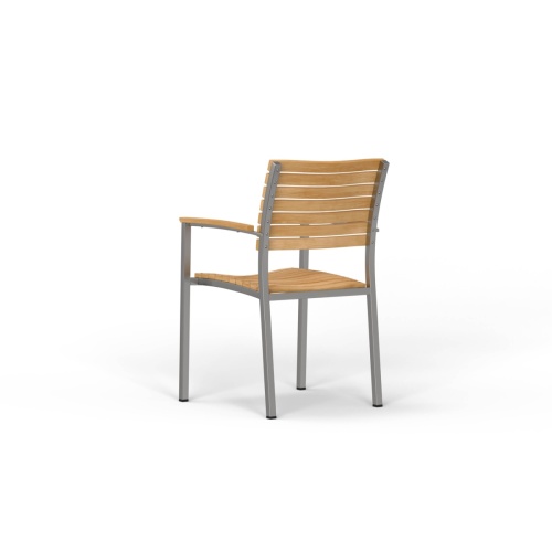 Vogue Teak & Stainless Steel Stacking Armchair - Picture B