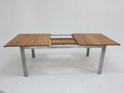 Selina Teak and Stainless Steel Extending Outdoor  - Picture D