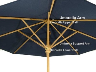 17542F Replacement Teak Umbrella Long Arm