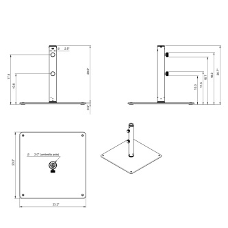 WT Square Umbrella Parasol Base 