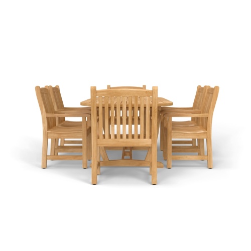 7 pc Montserrat Oval Teak Dining Set - Picture D