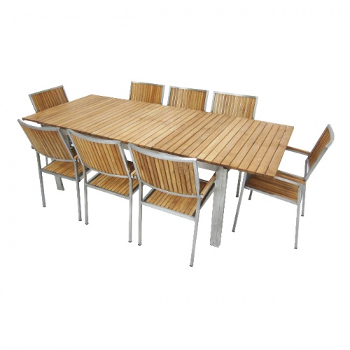 Teak Extension Table Dining Set - Picture A