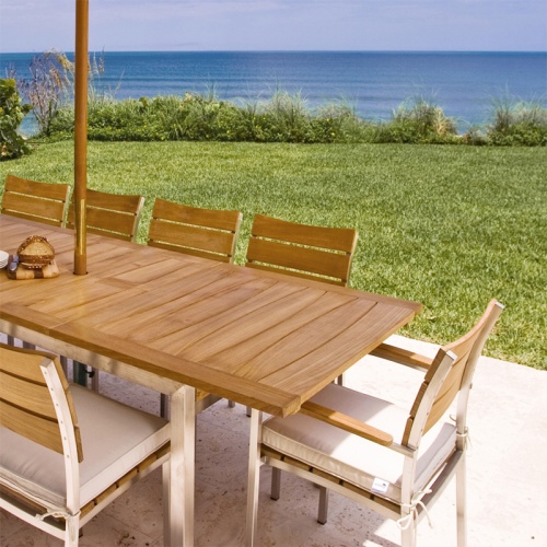 Teak and Stainless Steel Dining Set for 10 - Picture D