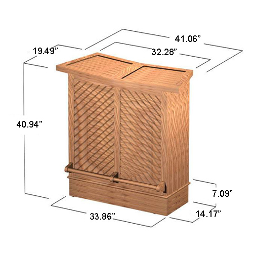 5 pc Somerset Teak Bar & Stool Set - Picture M
