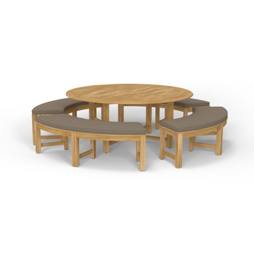 Buckingham Backless Curved Bench Dining Set - Picture A