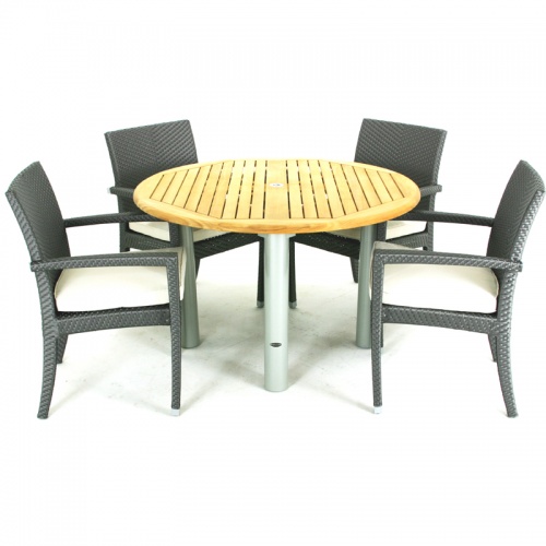 Gemini Sumba Teak & Aluminum Dining Set - Picture A