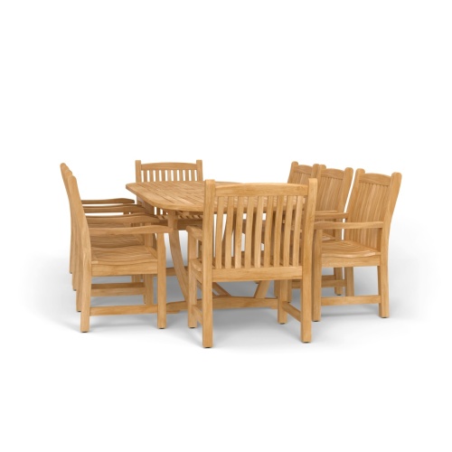 9 pc Montserrat Oval Teak Dining Set - Picture G