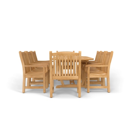 9 pc Montserrat Oval Teak Dining Set - Picture H