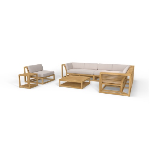 Maya 7 pc Teak Conversation Lounge Set - Picture A