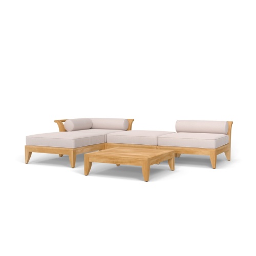 Aman Dais 4 pc Teak Sectional Daybed Set - Picture A