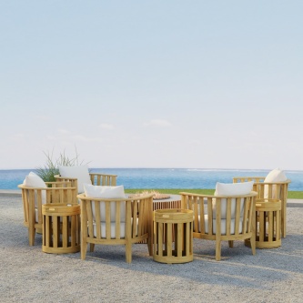 9 pc Kafelonia Fire Pit Seating Set