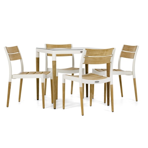 Bloom Glass Top Teak Patio Dining Set Westminster Teak Outdoor Furniture