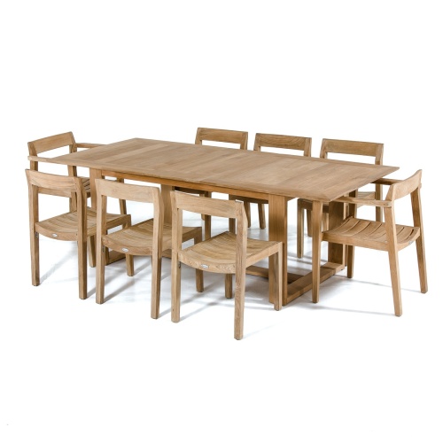 Horizon 11 pc Rectangular Teak Dining Set - Picture R