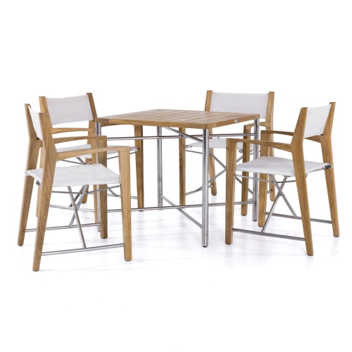 Odyssey Teak & Stainless Steel Dining Set - Picture N
