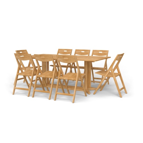 Surf Pyramid Rectangular Teak Dining Set - Picture A