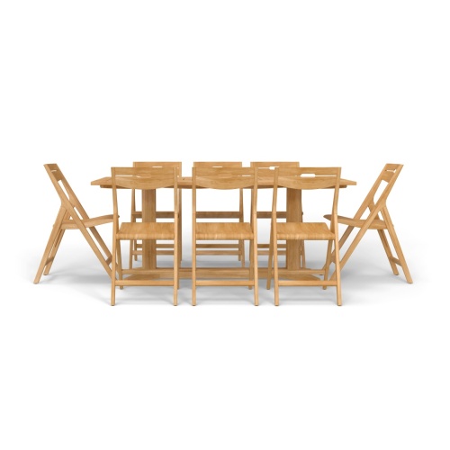 Surf Pyramid Rectangular Teak Dining Set - Picture G