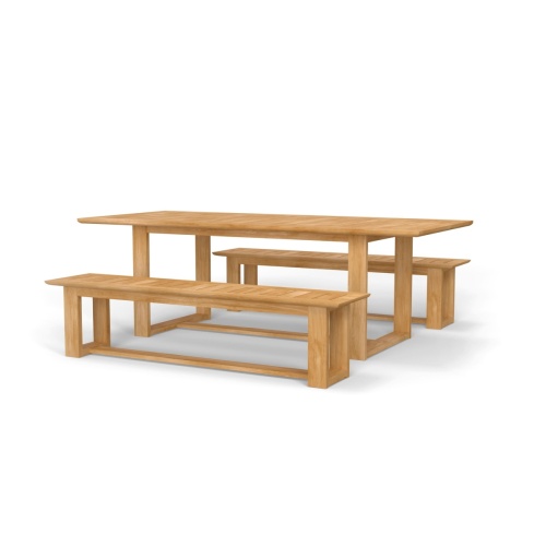 Horizon Teak Dining Picnic Table Set - Picture A